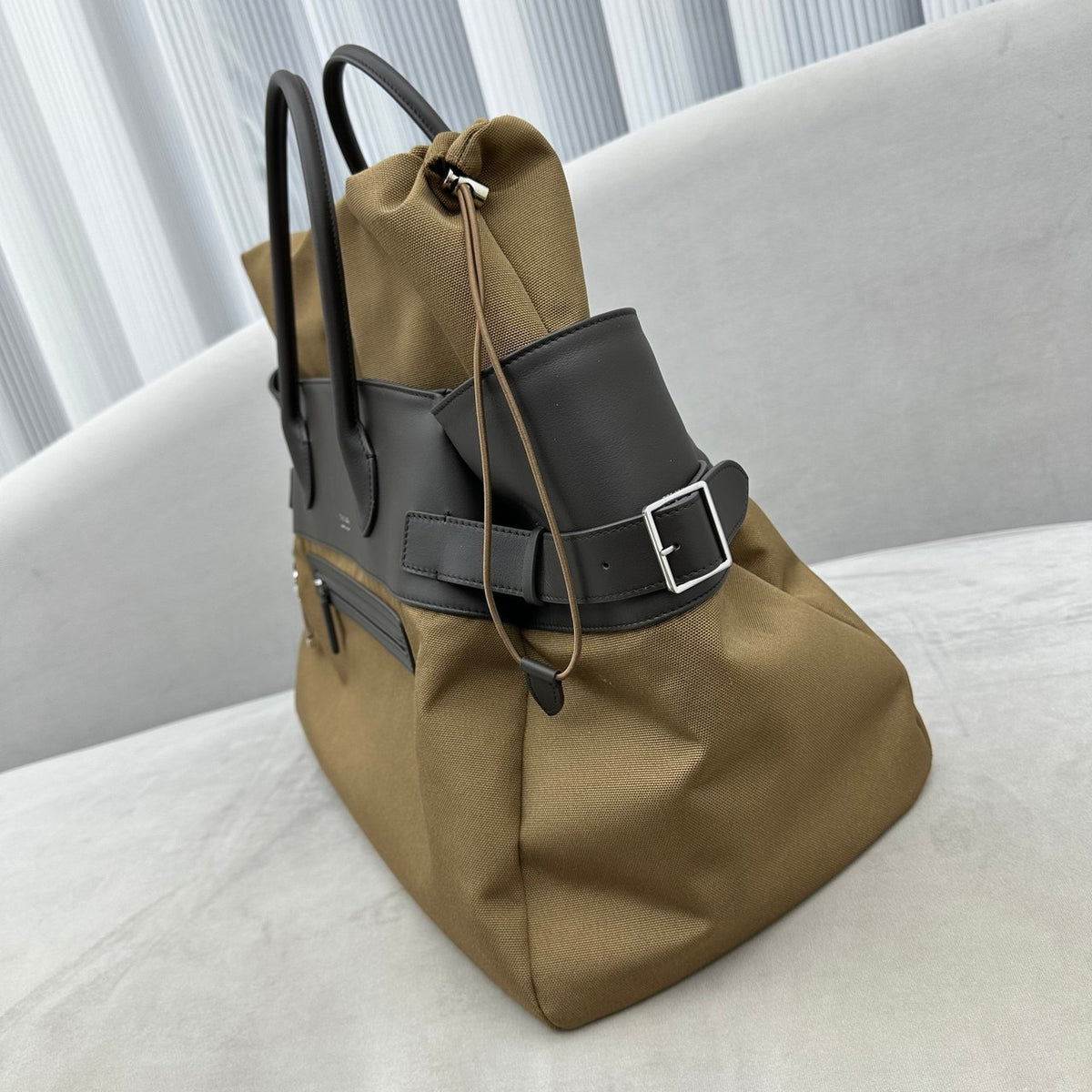 THE ROW Leather-Trim Margaux 17 Inside-Out Top-Handle Bag