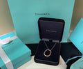 Tiffany Lock Pendant in Yellow Gold with Diamonds, Medium