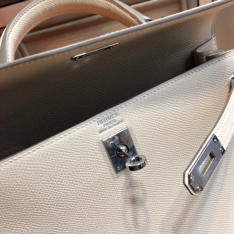 Hermès Craie Kelly 25  Epsom Palladium Hardware