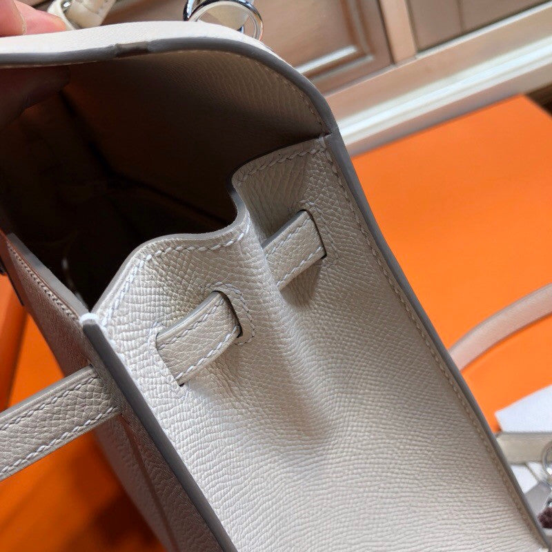 Hermès Craie Kelly 25  Epsom Palladium Hardware