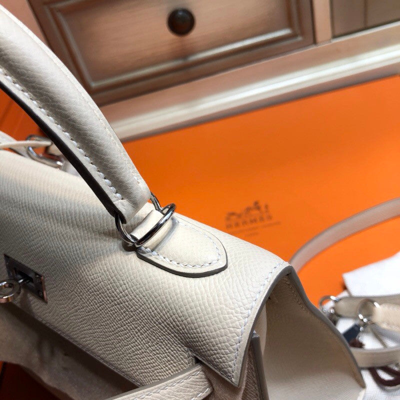 Hermès Craie Kelly 25  Epsom Palladium Hardware
