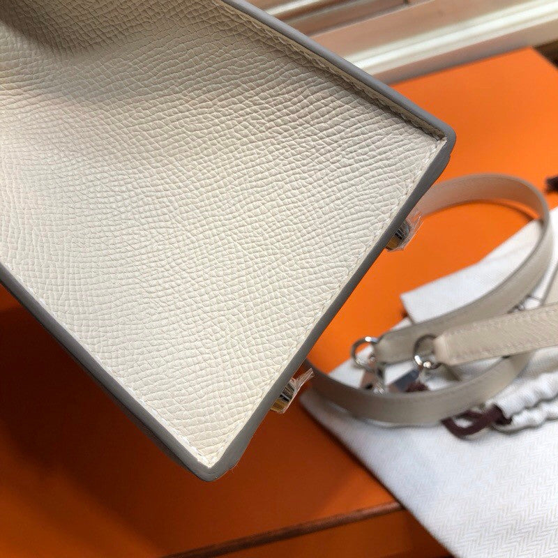 Hermès Craie Kelly 25  Epsom Palladium Hardware