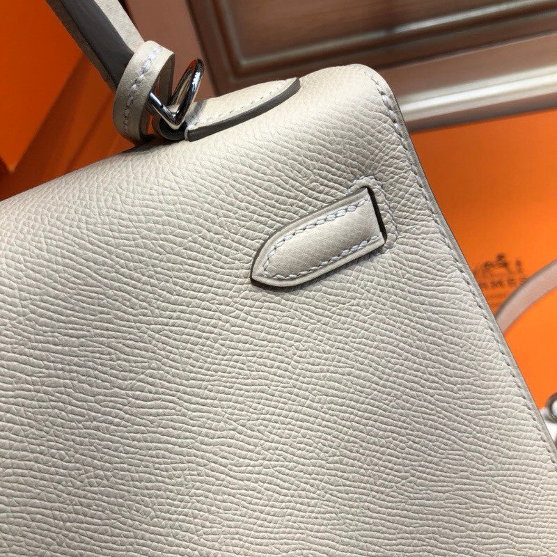 Hermès Craie Kelly 25  Epsom Palladium Hardware