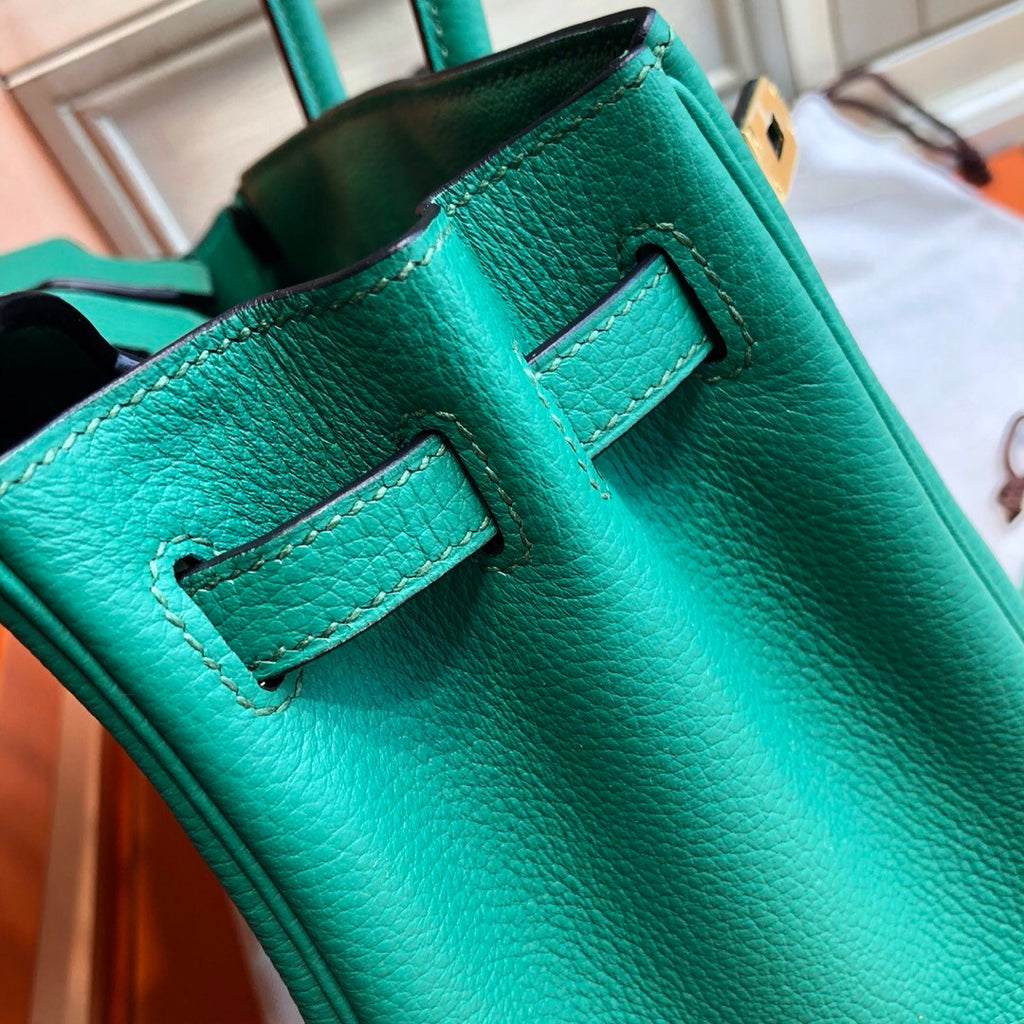 Hermes U4 Vert  Birkin 25 cm Togo Gold Hardware