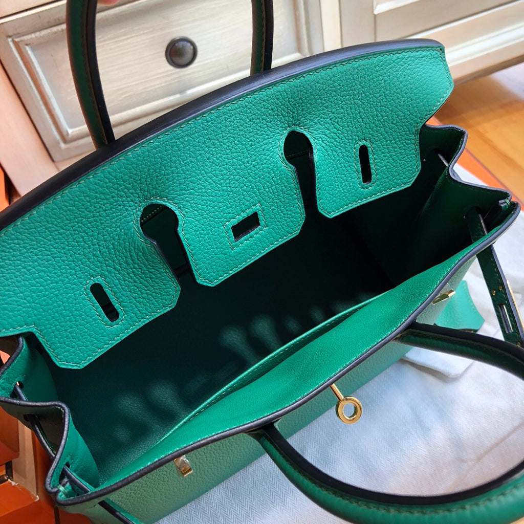 Hermes U4 Vert  Birkin 25 cm Togo Gold Hardware