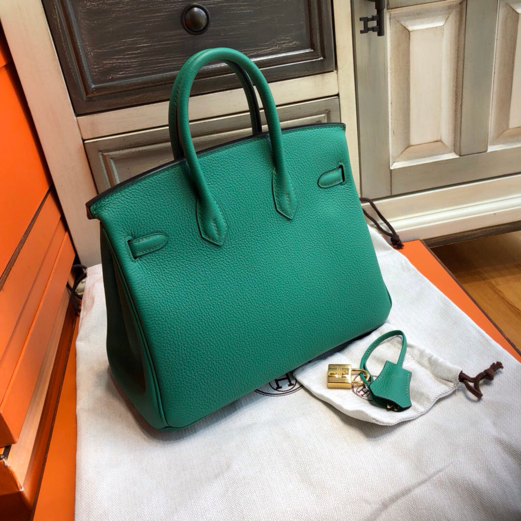 Hermes U4 Vert  Birkin 25 cm Togo Gold Hardware