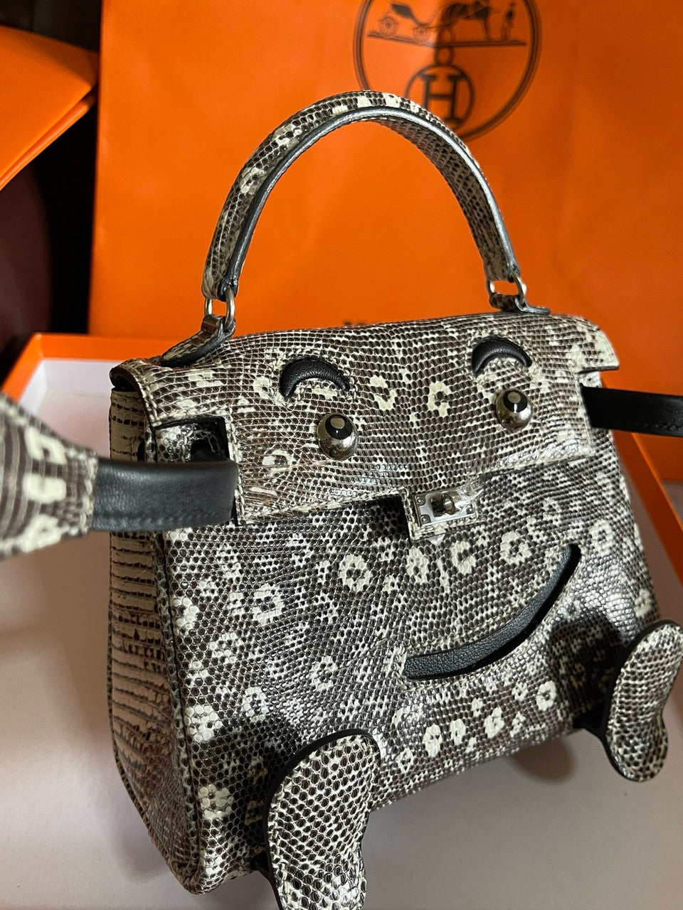 [Exclusive] Hermes Kelly Idole (Kelly Doll) in Ombre Lizard with Palladium hardware