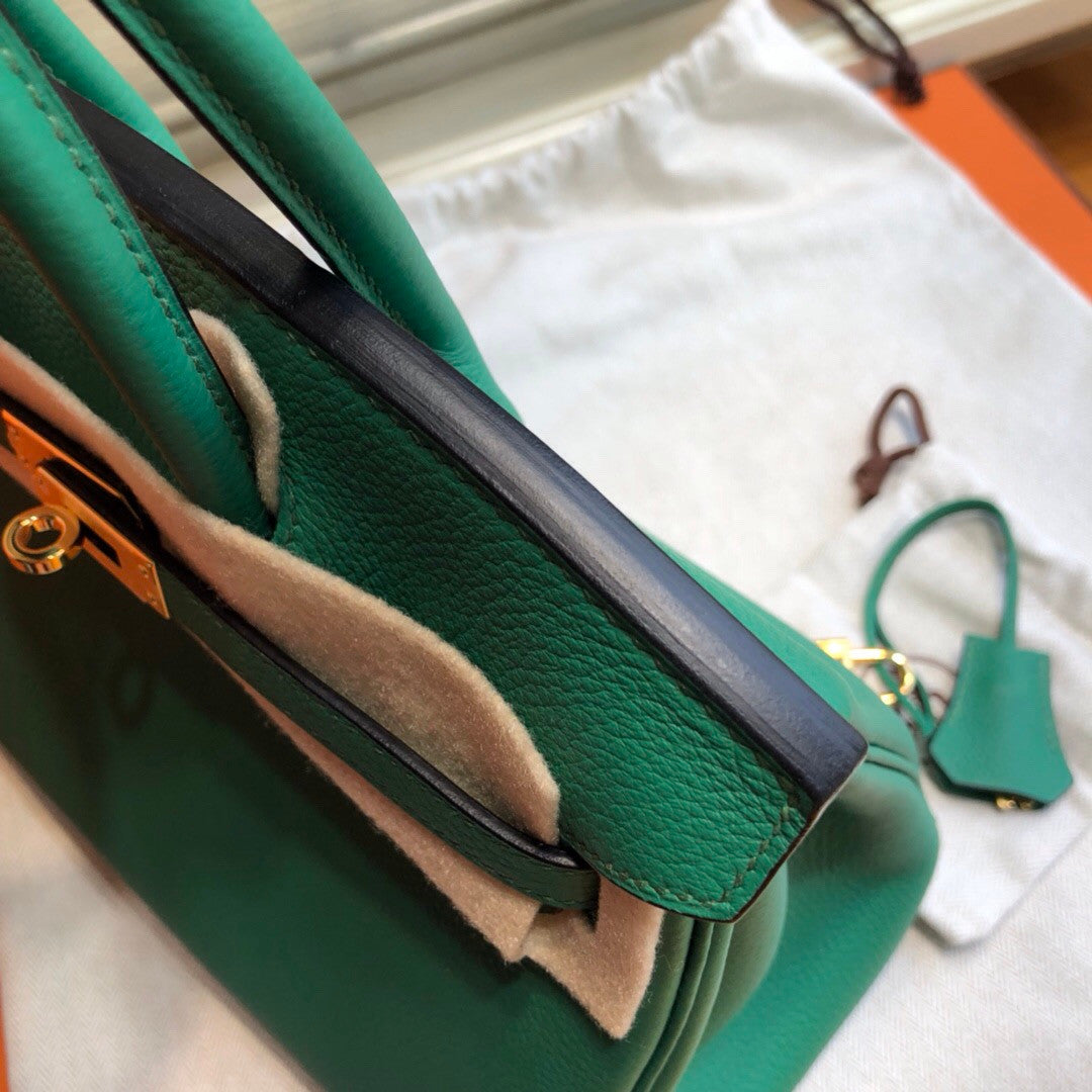 Hermes U4 Vert  Birkin 25 cm Togo Gold Hardware
