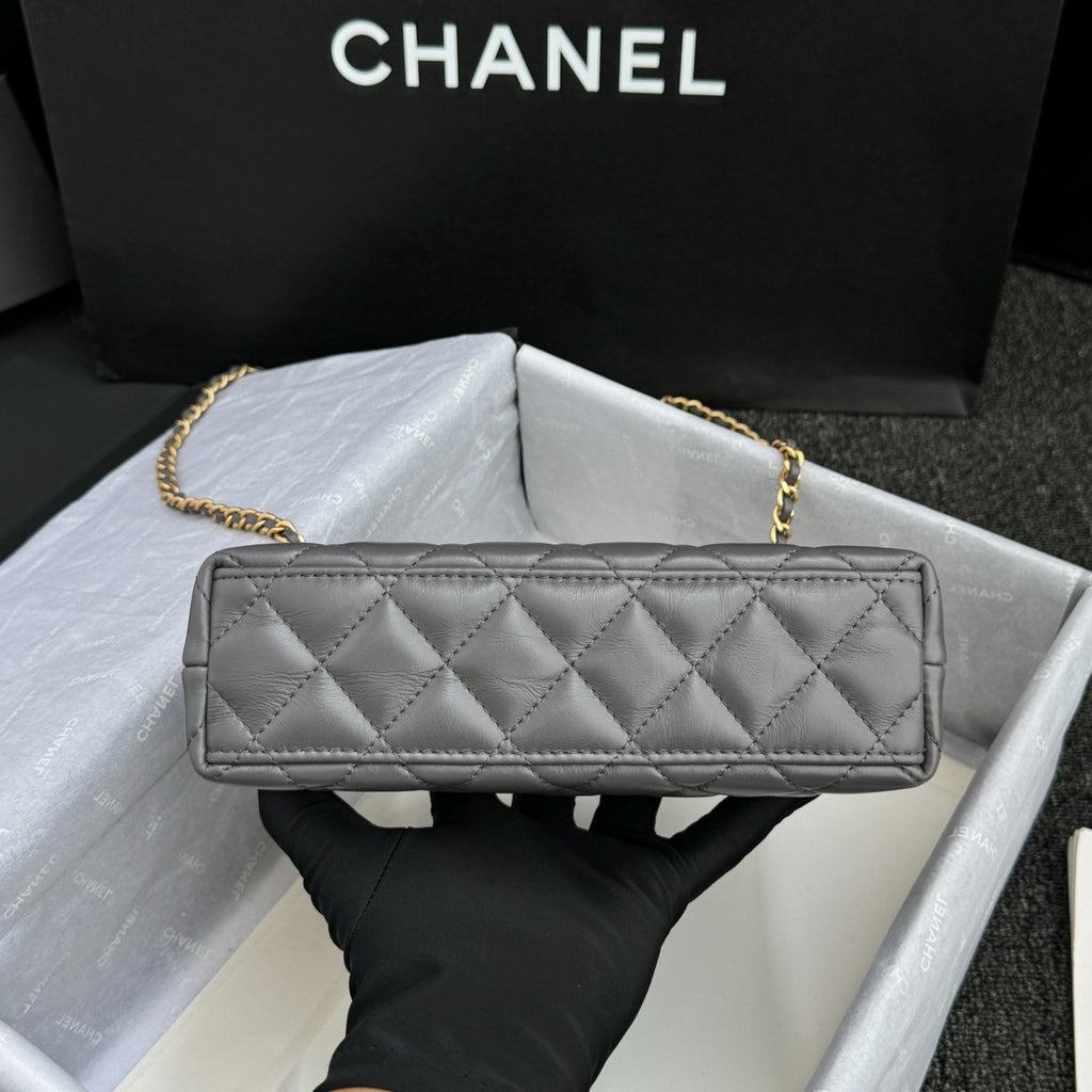 Chanel Kelly Mini Shopping Bag Grey