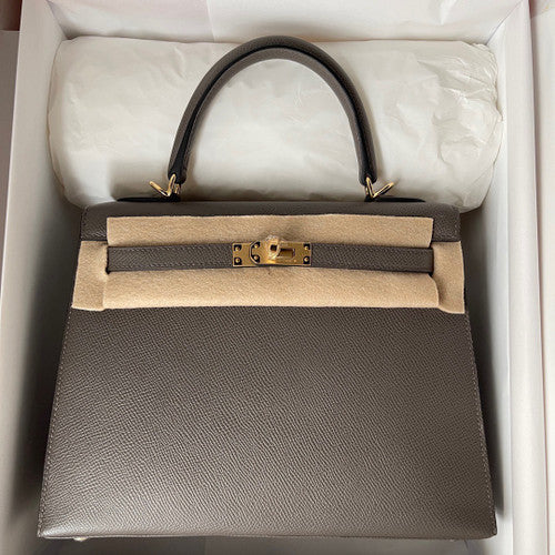 Hermes Etain Kelly 25 cm Epsom Gold Hardware