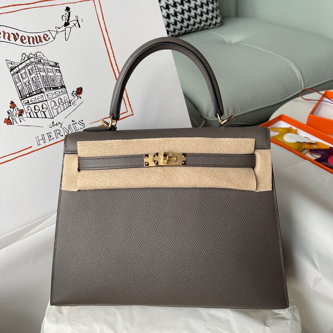 Hermes Etain Kelly 25 cm Epsom Gold Hardware