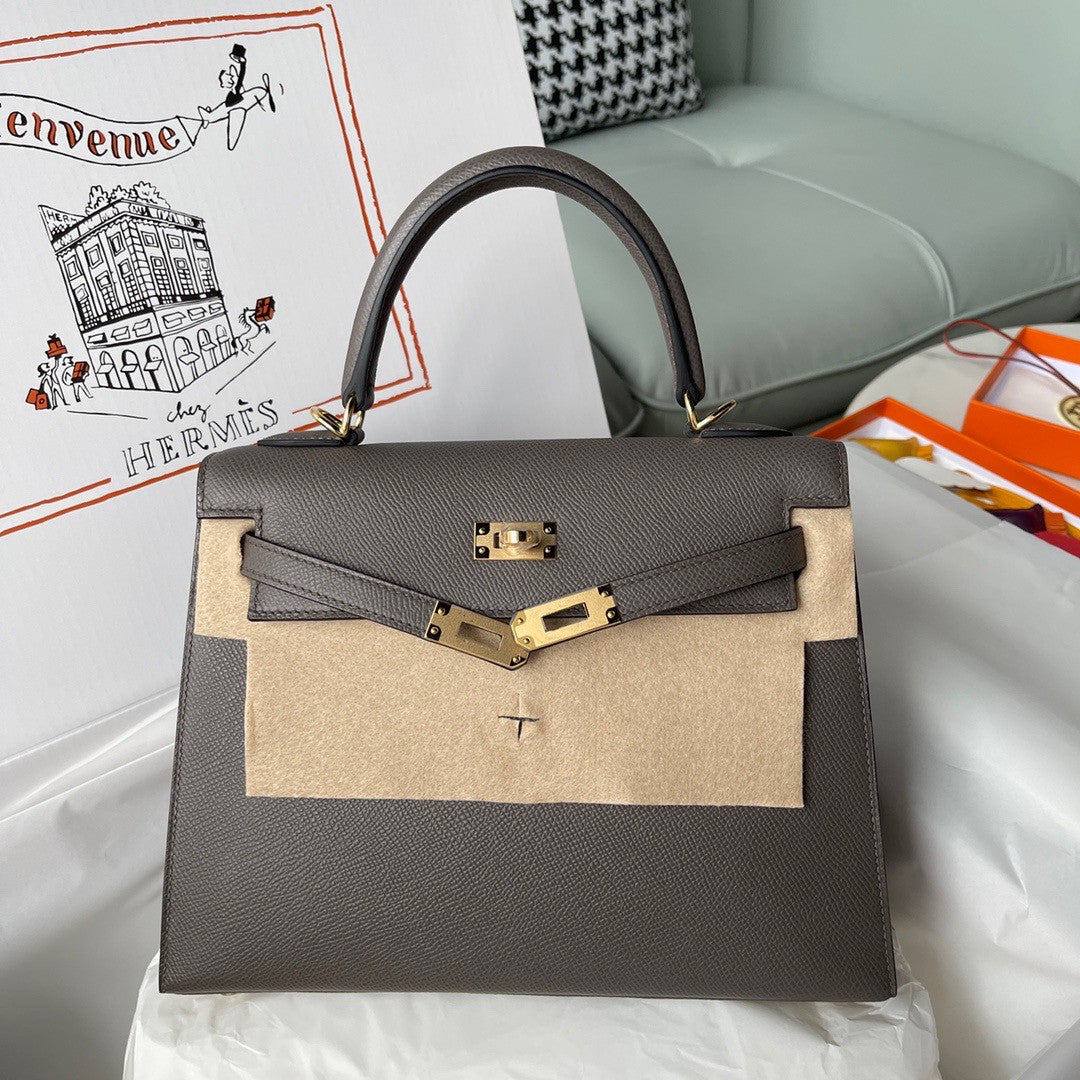 Hermes Etain Kelly 25 cm Epsom Gold Hardware