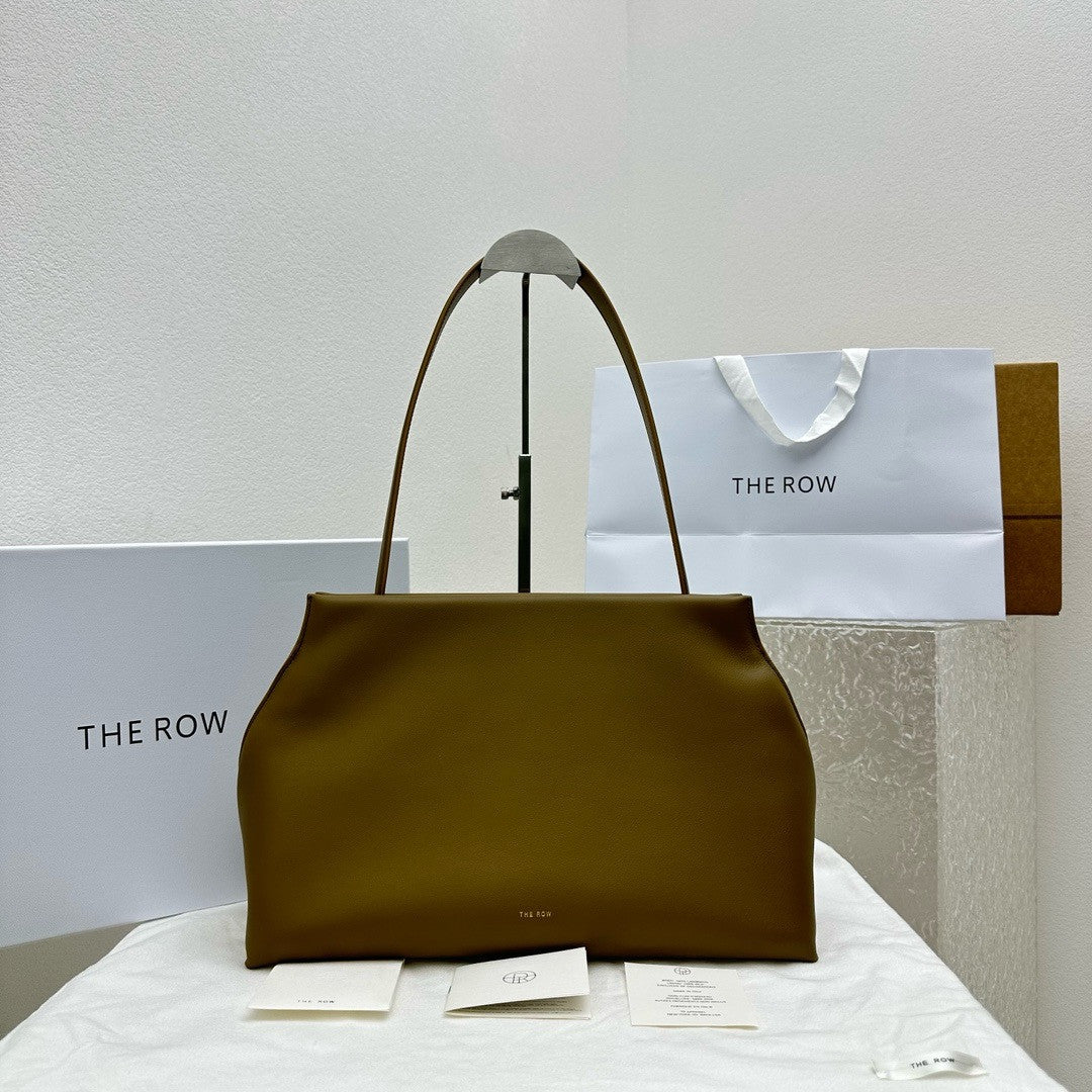 The Row Sienna leather shoulder bag Brown