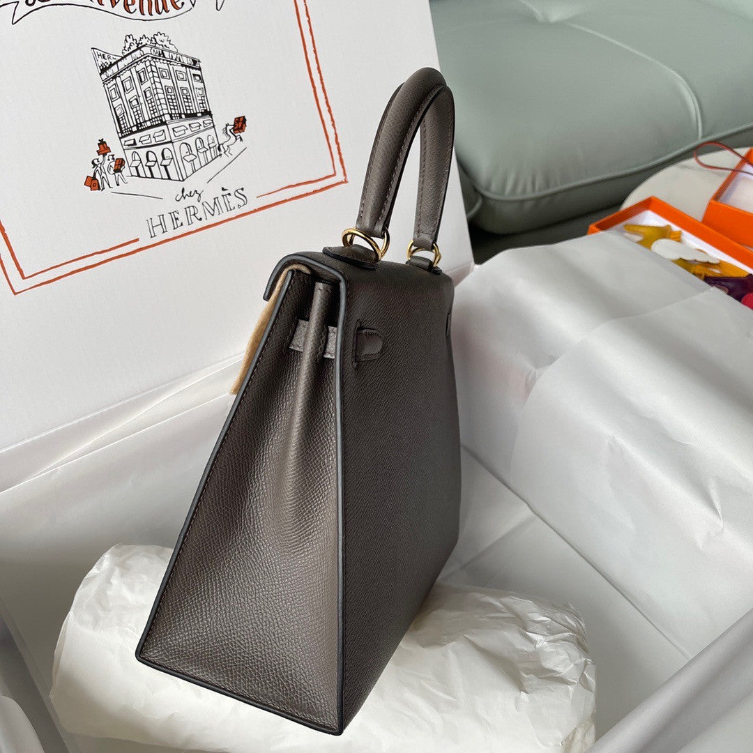 Hermes Etain Kelly 25 cm Epsom Gold Hardware