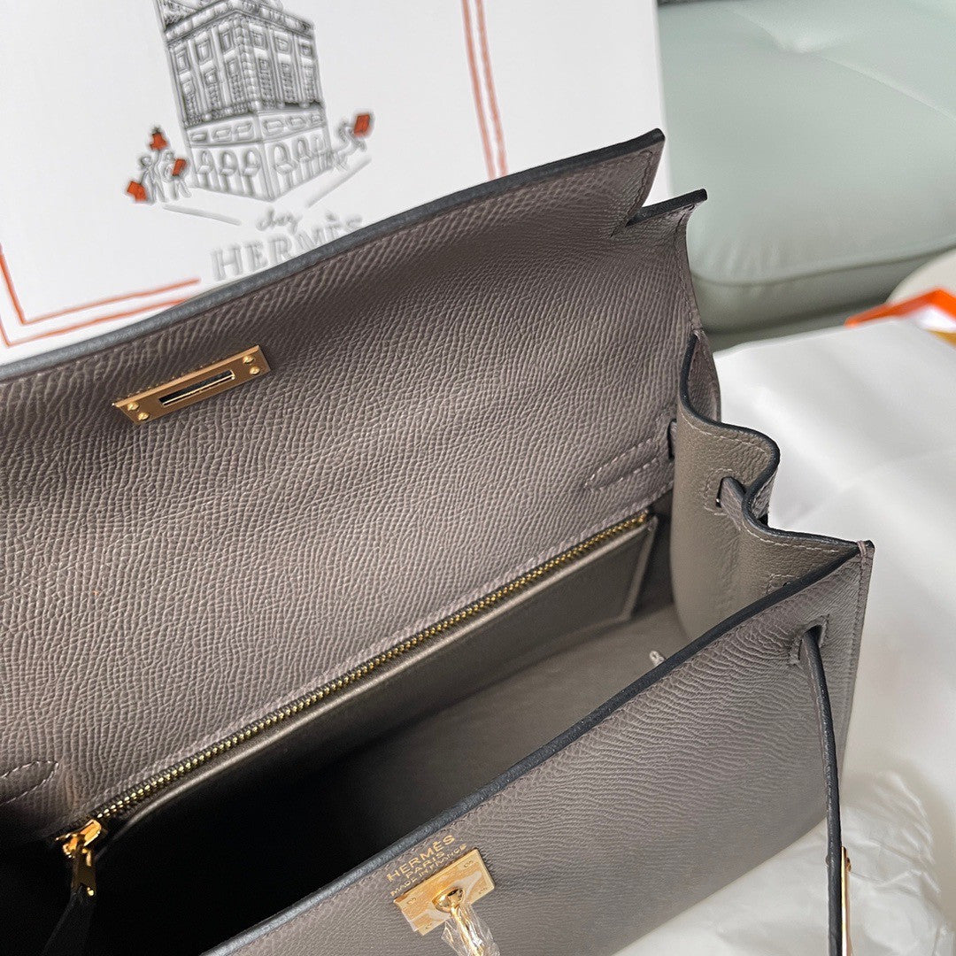 Hermes Etain Kelly 25 cm Epsom Gold Hardware