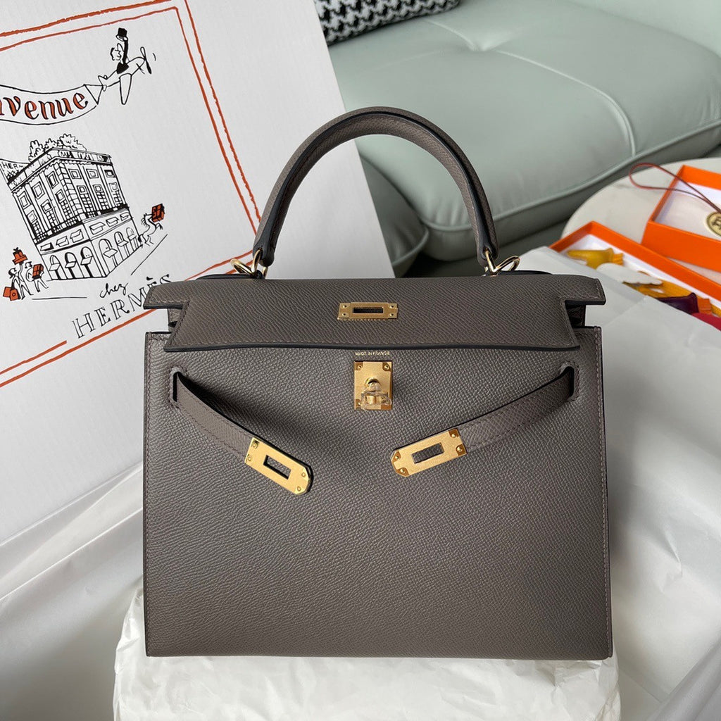 Hermes Etain Kelly 25 cm Epsom Gold Hardware