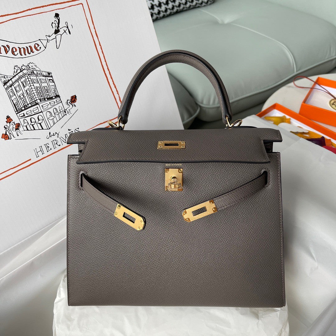 Hermes Etain Kelly 25 cm Epsom Gold Hardware
