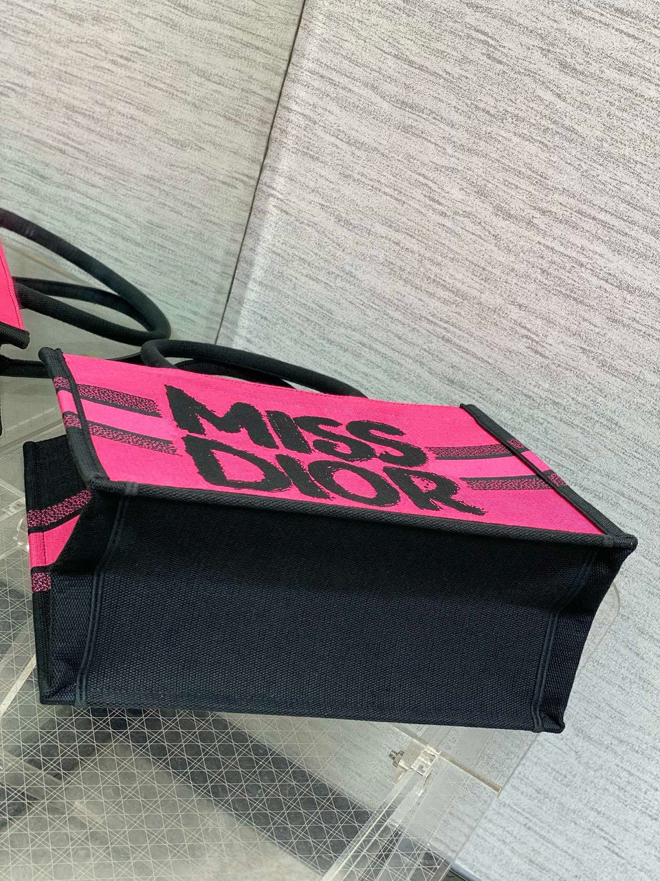 Christian Dior Large Dior Book Tote Miss Dior Graffiti Embroidery  Pink