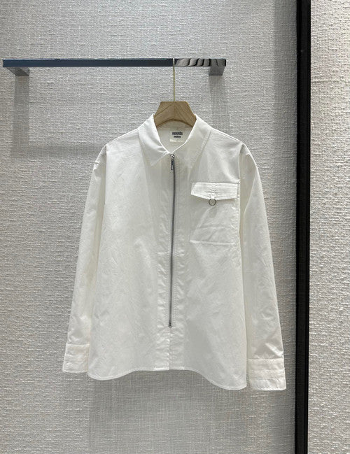 Hermes Zipped cotton shirt  White