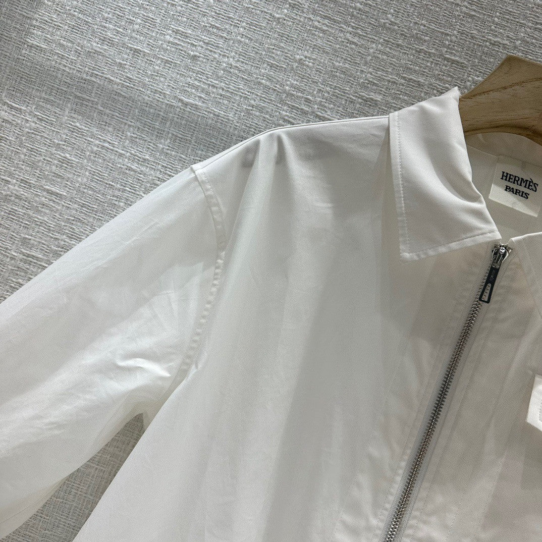 Hermes Zipped cotton shirt  White