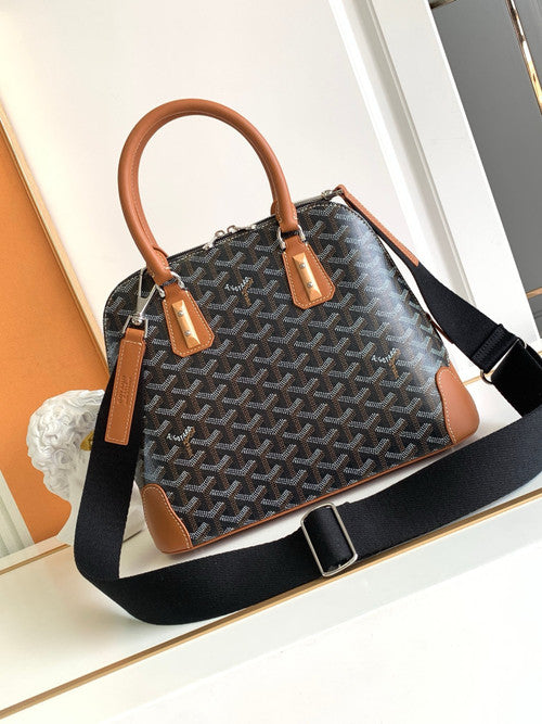 Goyard Vendôme PM Bag Black & Tan Goyard