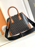 Goyard Vendôme PM Bag Black & Tan Goyard