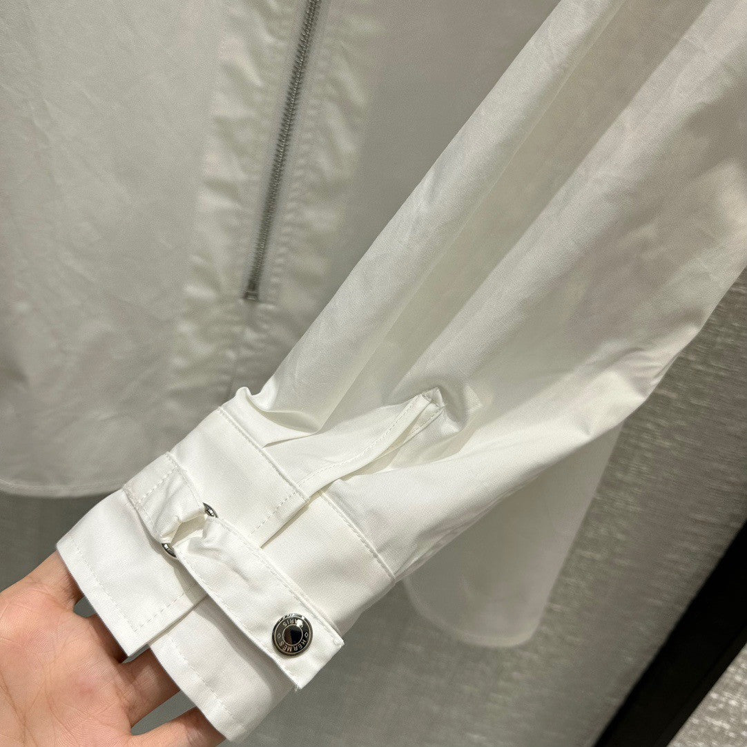 Hermes Zipped cotton shirt  White