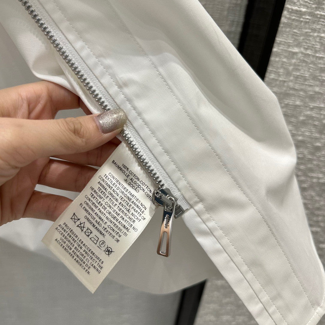 Hermes Zipped cotton shirt  White