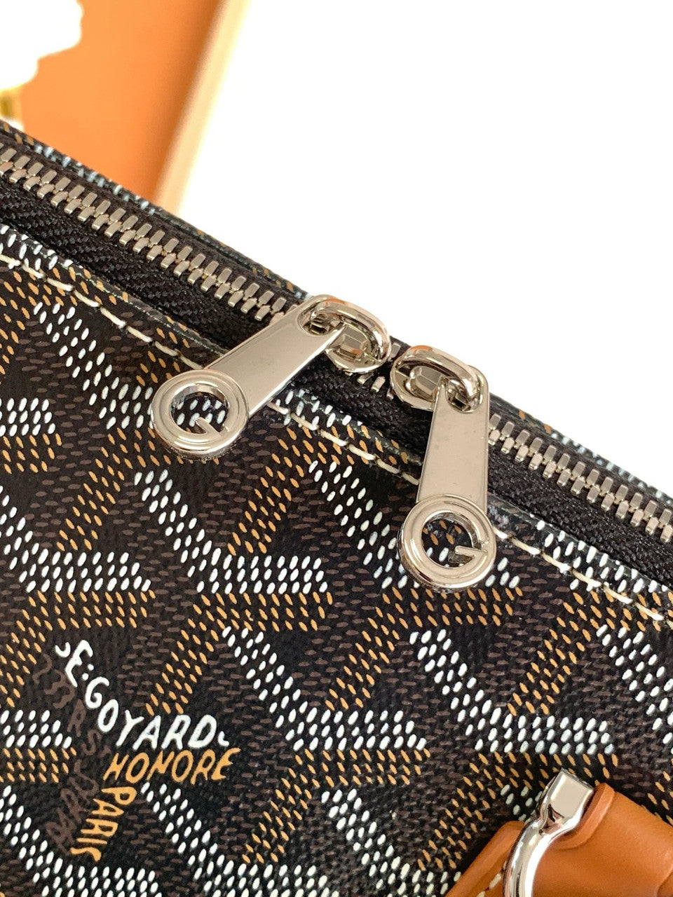 Goyard Vendôme PM Bag Black & Tan Goyard