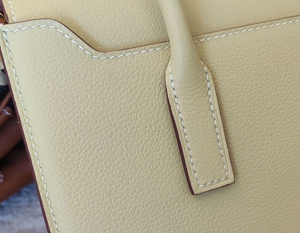 HERMES New Drag 22 Bag Jaune Poussin
