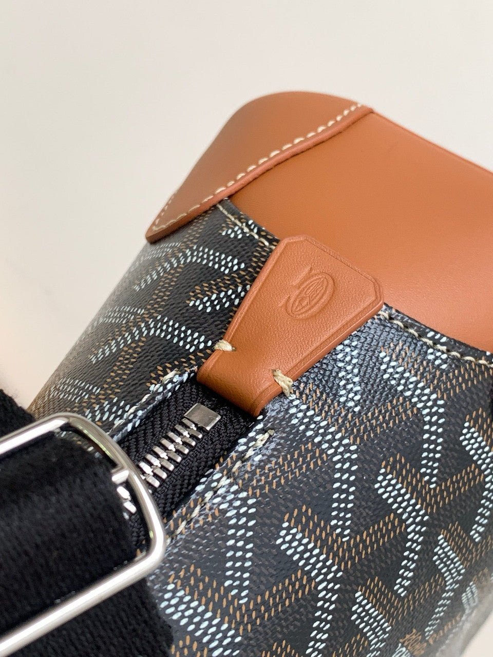 Goyard Vendôme PM Bag Black & Tan Goyard