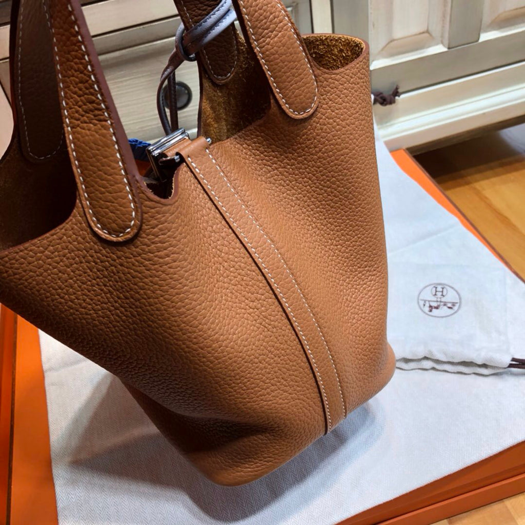 Hermes Gold Picotin Lock 18 Togo Leather Bag