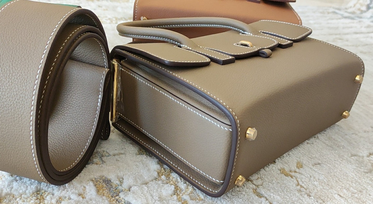 HERMES New Drag 22 Bag BEIGE DE WEIMER