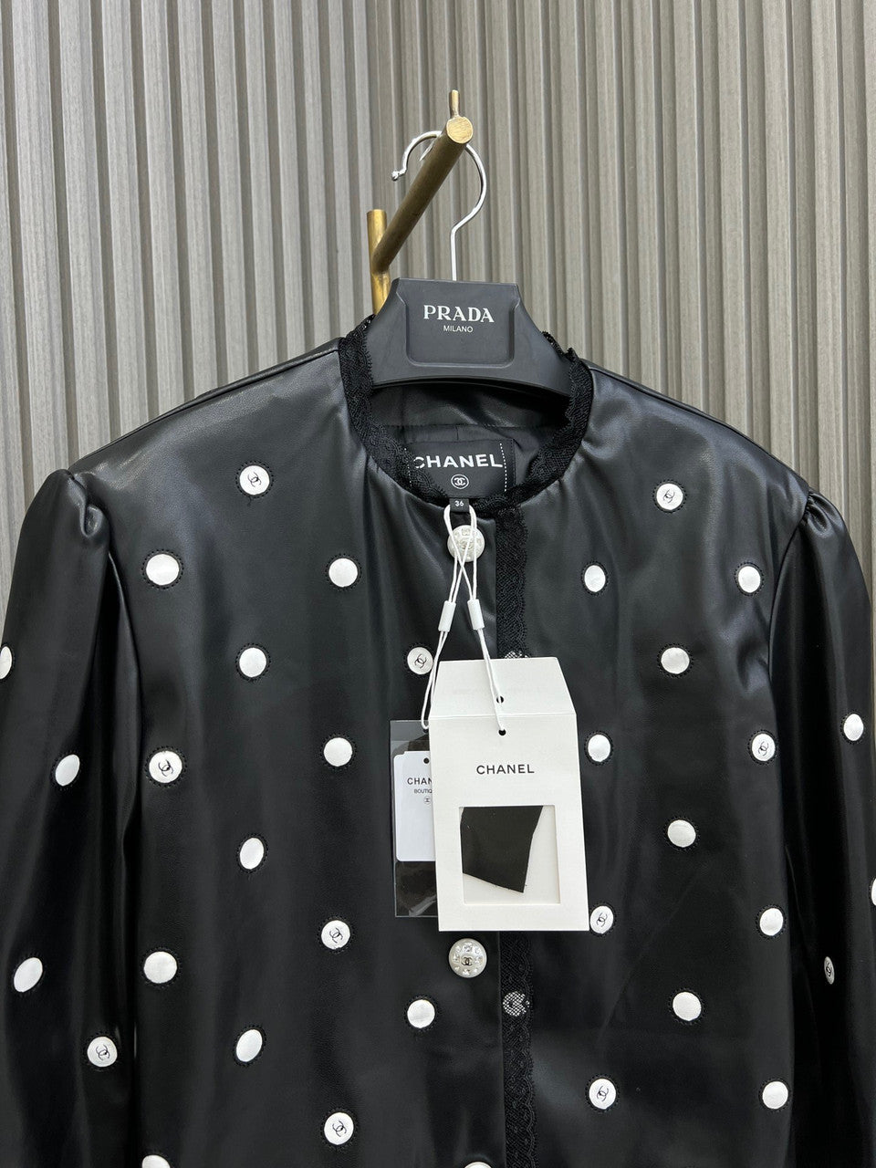 Chanel Embroidered Calfskin & Lace Jacket