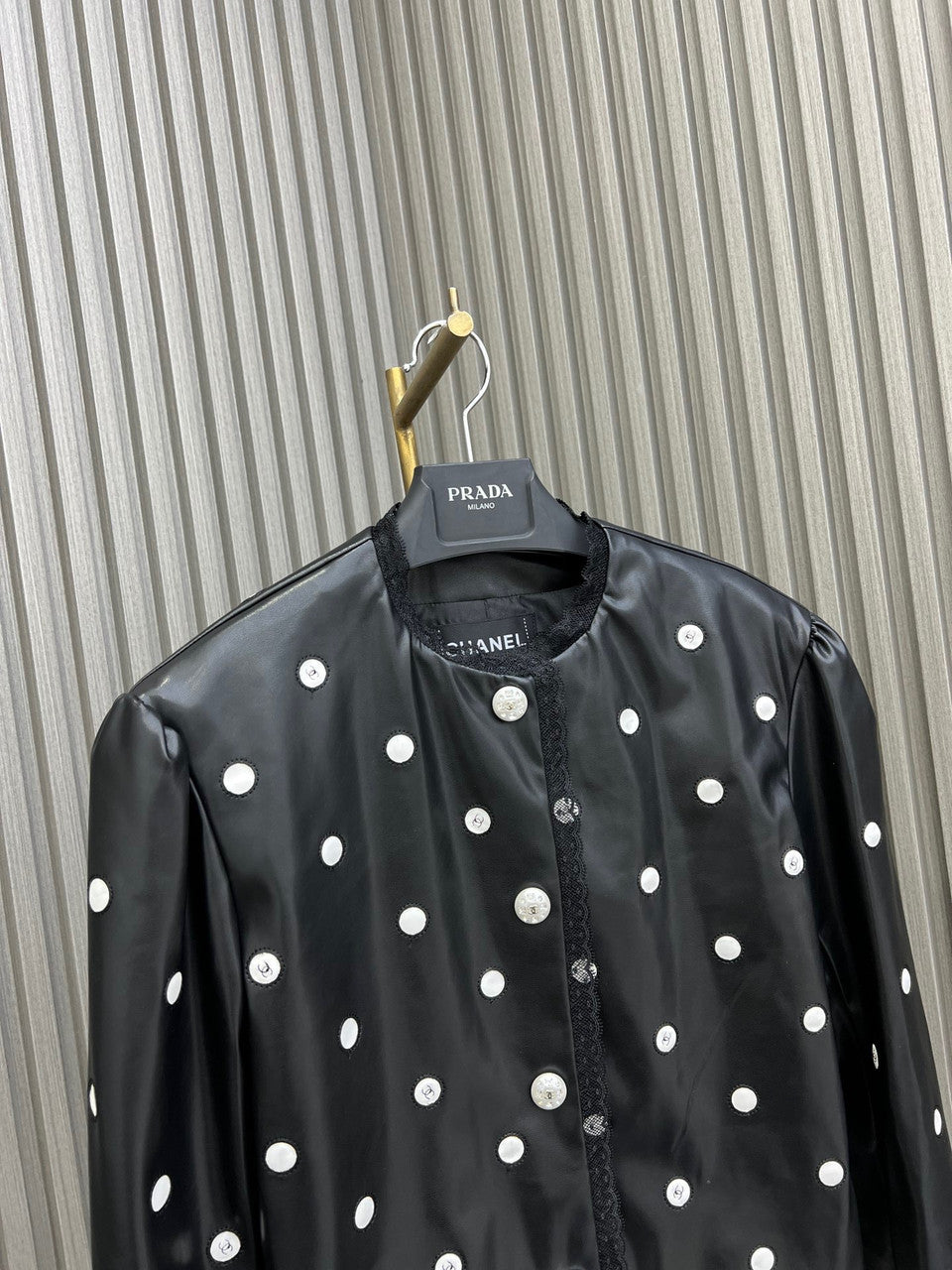 Chanel Embroidered Calfskin & Lace Jacket
