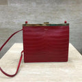 Celine MINI CLASP BAG IN CROCODILE RED