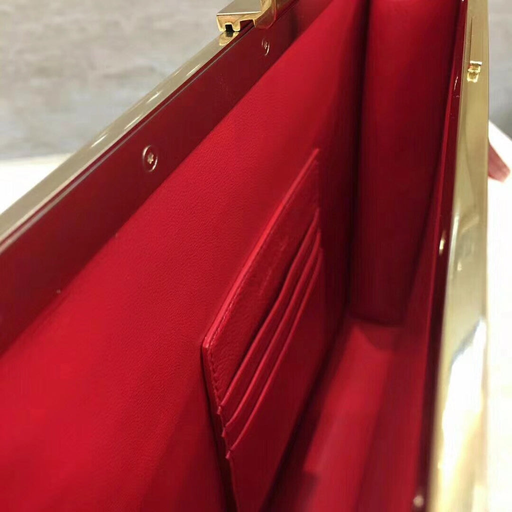 Celine MINI CLASP BAG IN CROCODILE RED