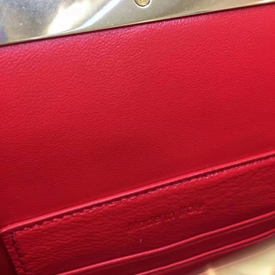 Celine MINI CLASP BAG IN CROCODILE RED