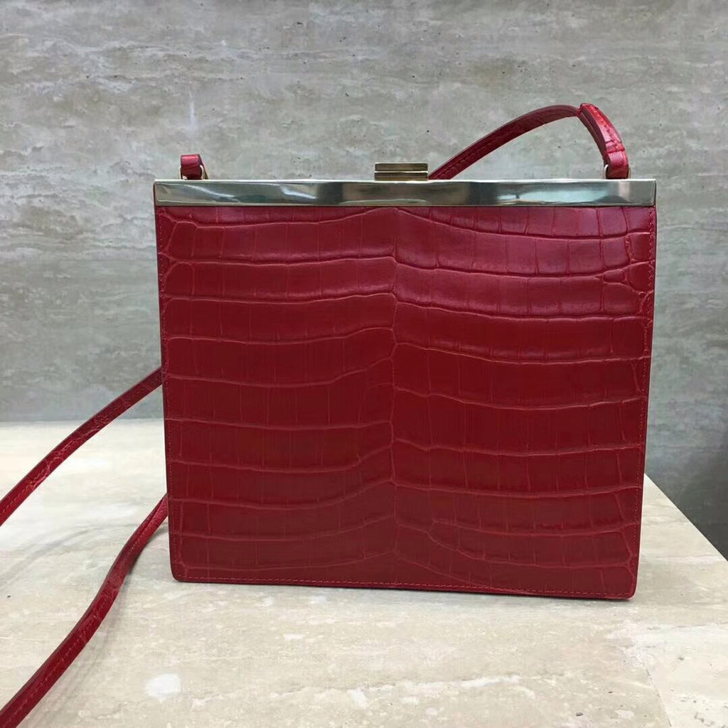 Celine MINI CLASP BAG IN CROCODILE RED