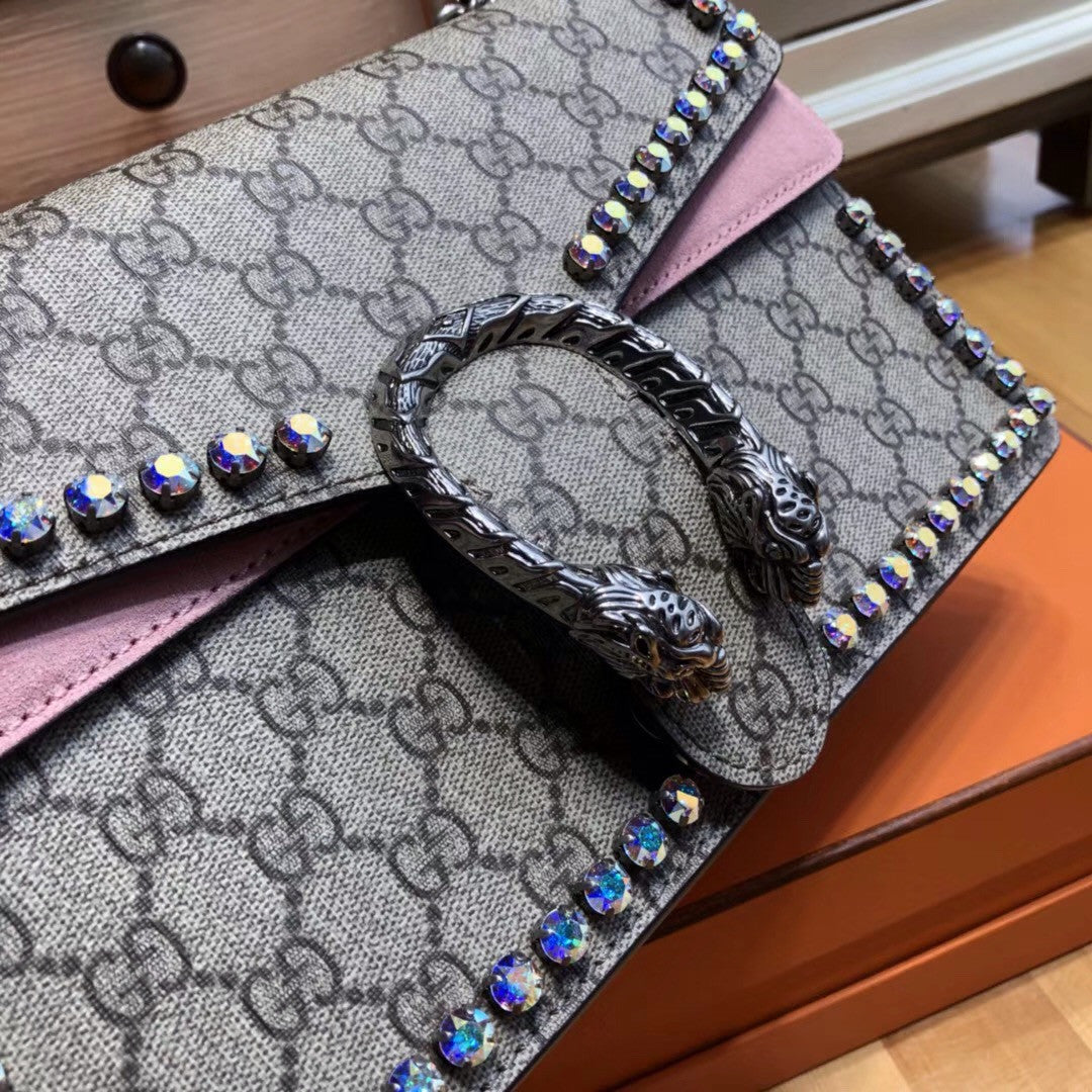 Gucci Dionysus GG small crystal shoulder bag