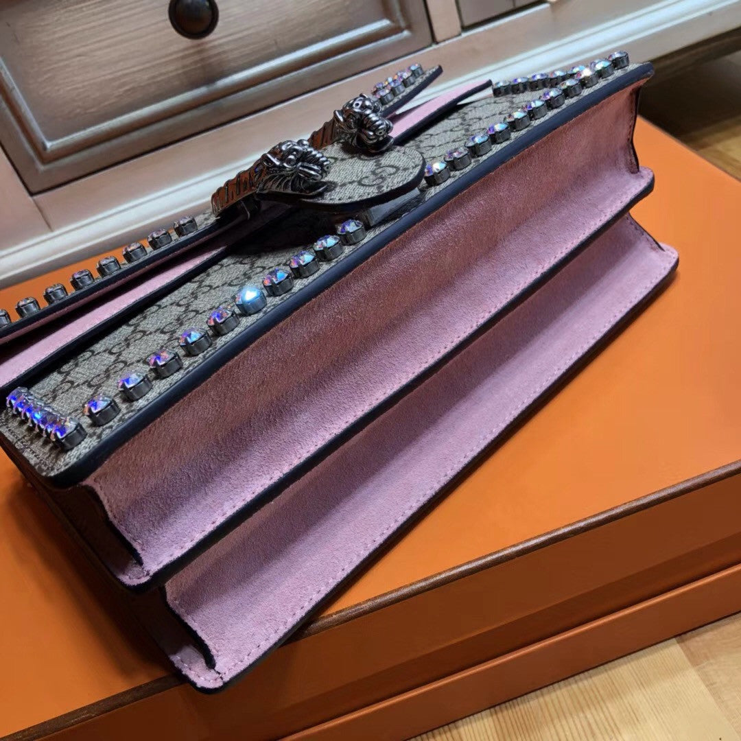 Gucci Dionysus GG small crystal shoulder bag