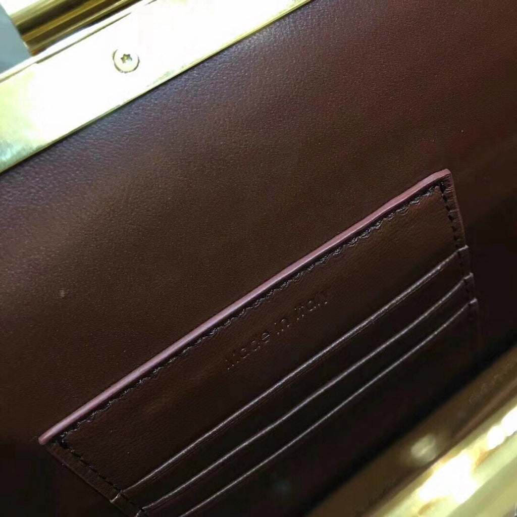 Celine MINI CLASP BAG IN CROCODILE BORDEAUX