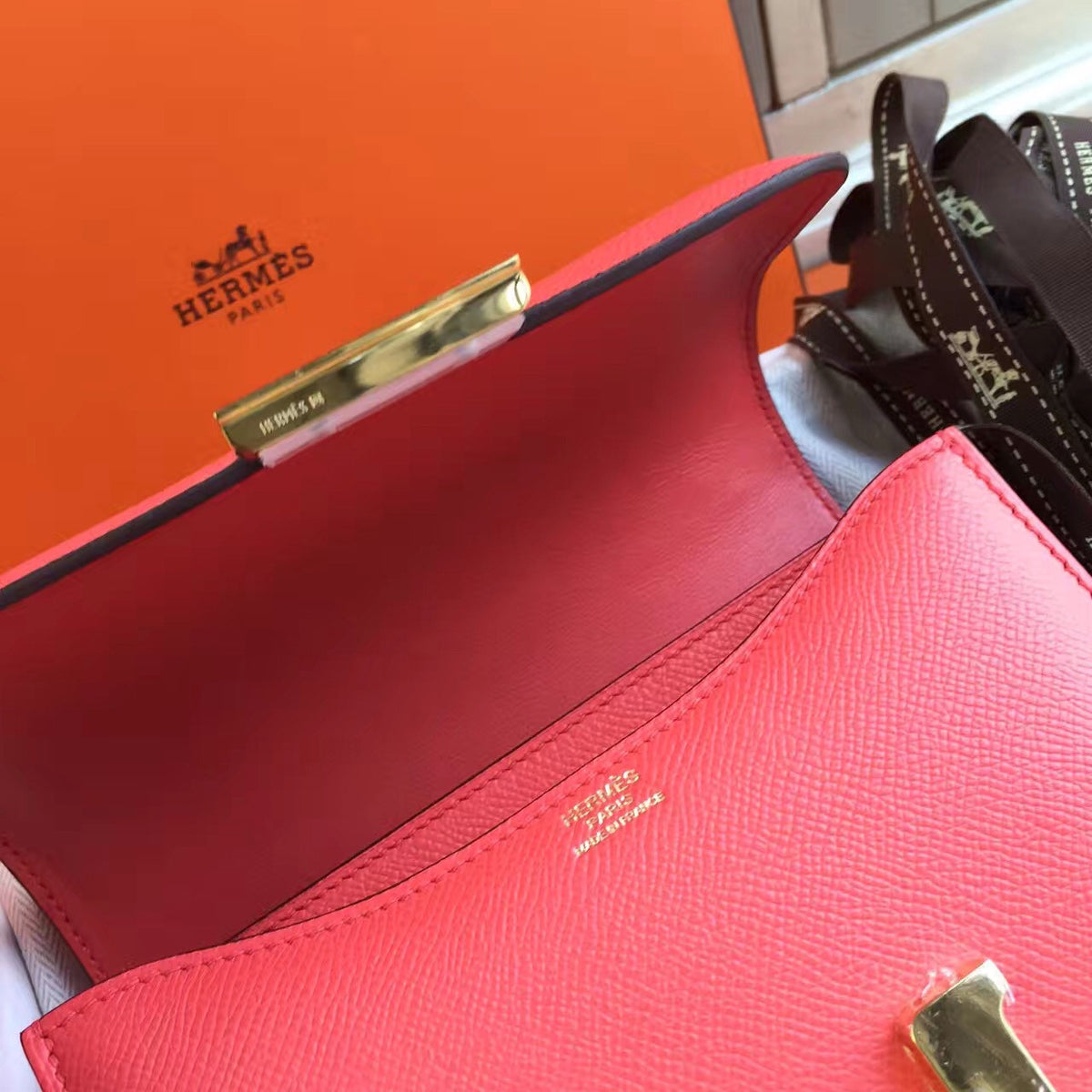 Hermes T5 Peach Constance Epsom leather 18cm GHW