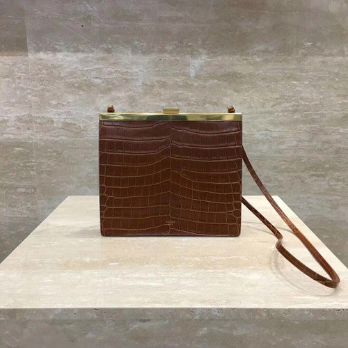 Celine MINI CLASP BAG IN CROCODILE LIGHT CAMEL