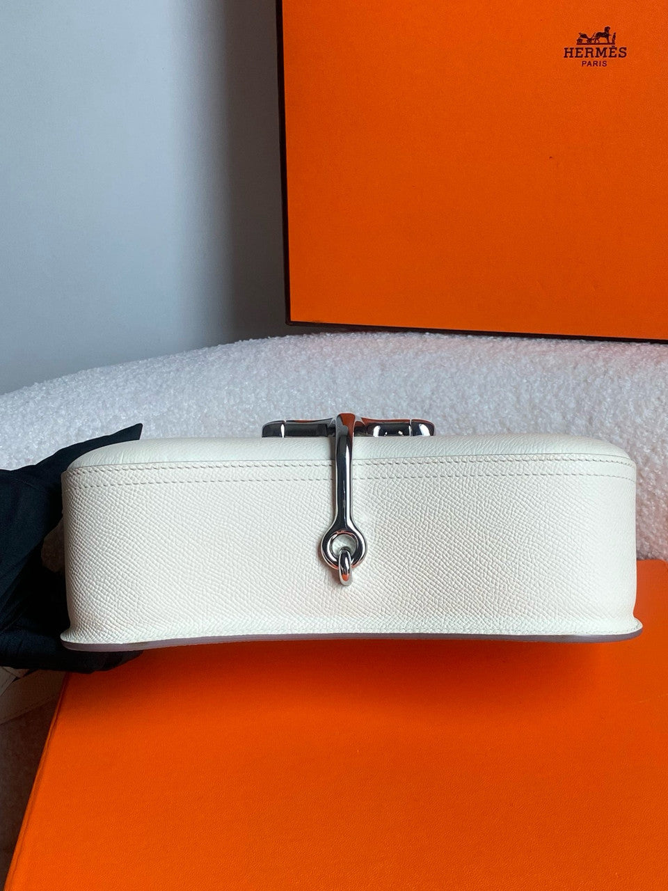 Hermès White  Epsom Della Cavalleria Elan Bag Palladium Hardware