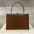Celine MEDIUM CLASP BAG IN CROCODILE CAMEL