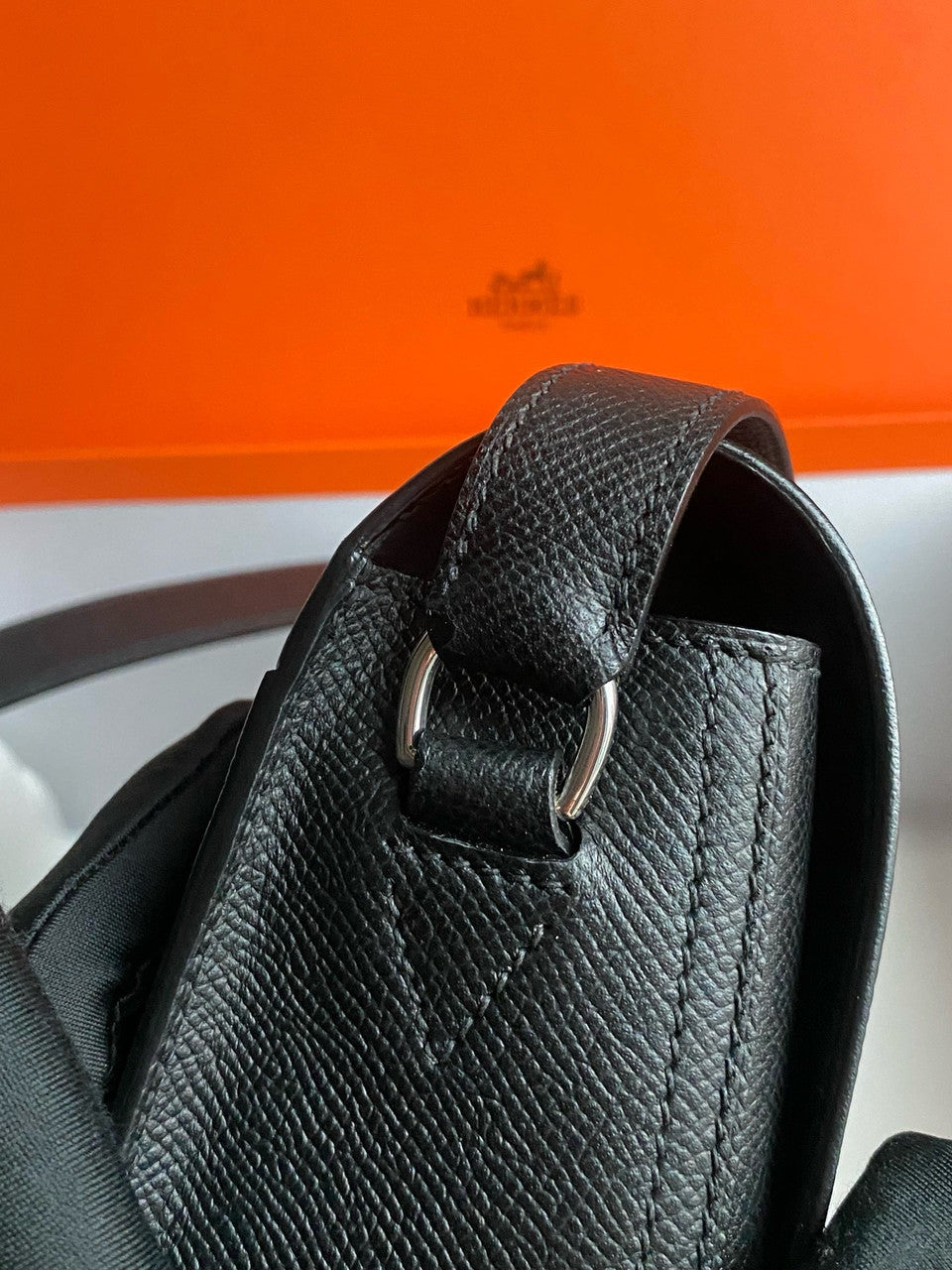 Hermès Black Epsom Della Cavalleria Elan Bag Palladium Hardware