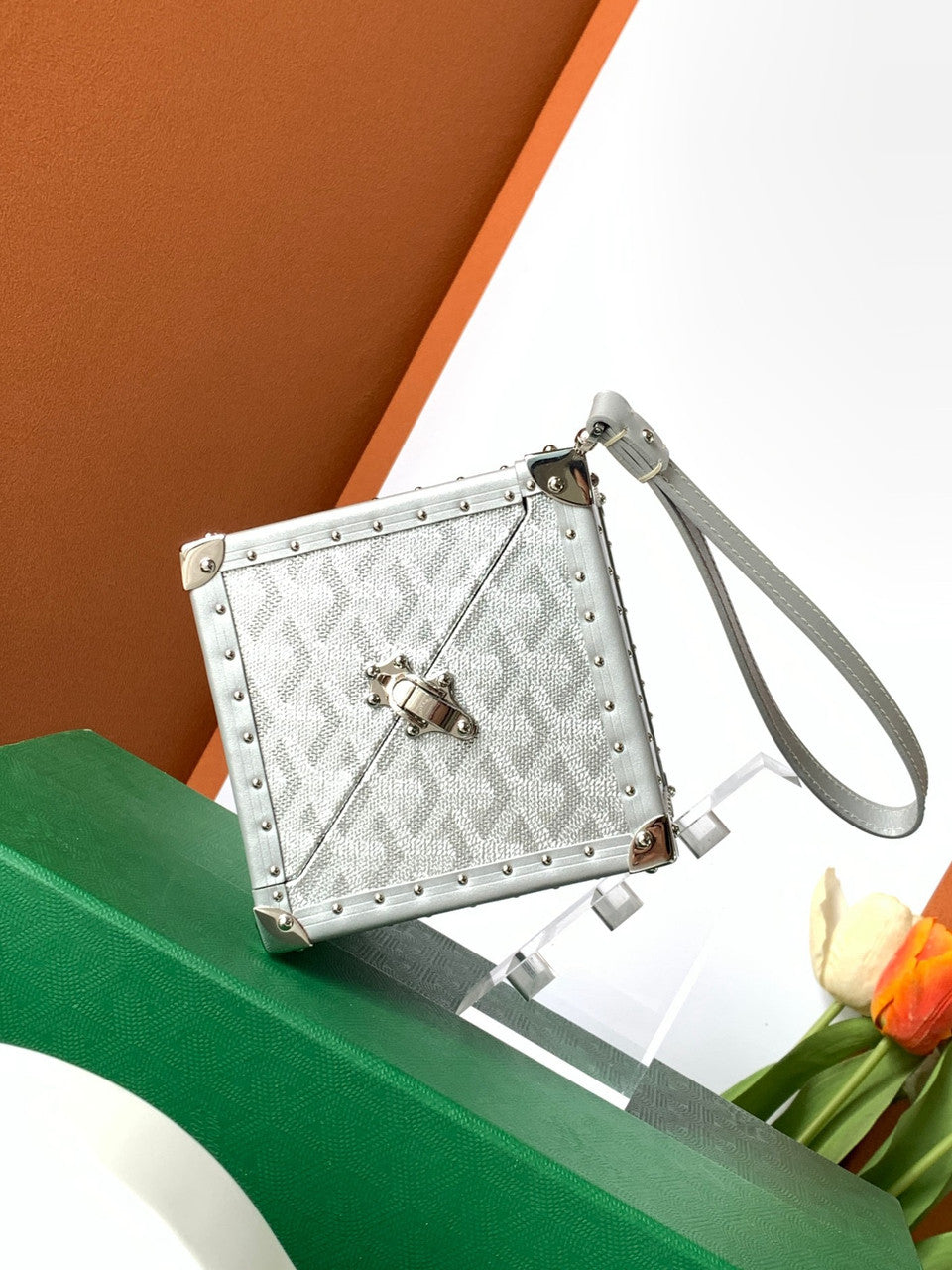 Goyard Dé Trunk Bag Metallic Silver Goyard