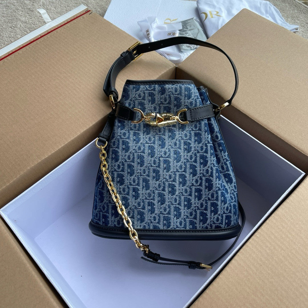 Christian Dior Medium C'est Dior Bag  Blue Denim Dior Oblique Jacquard