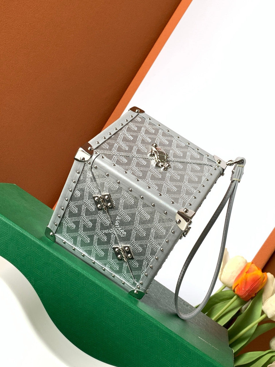 Goyard Dé Trunk Bag Metallic Silver Goyard
